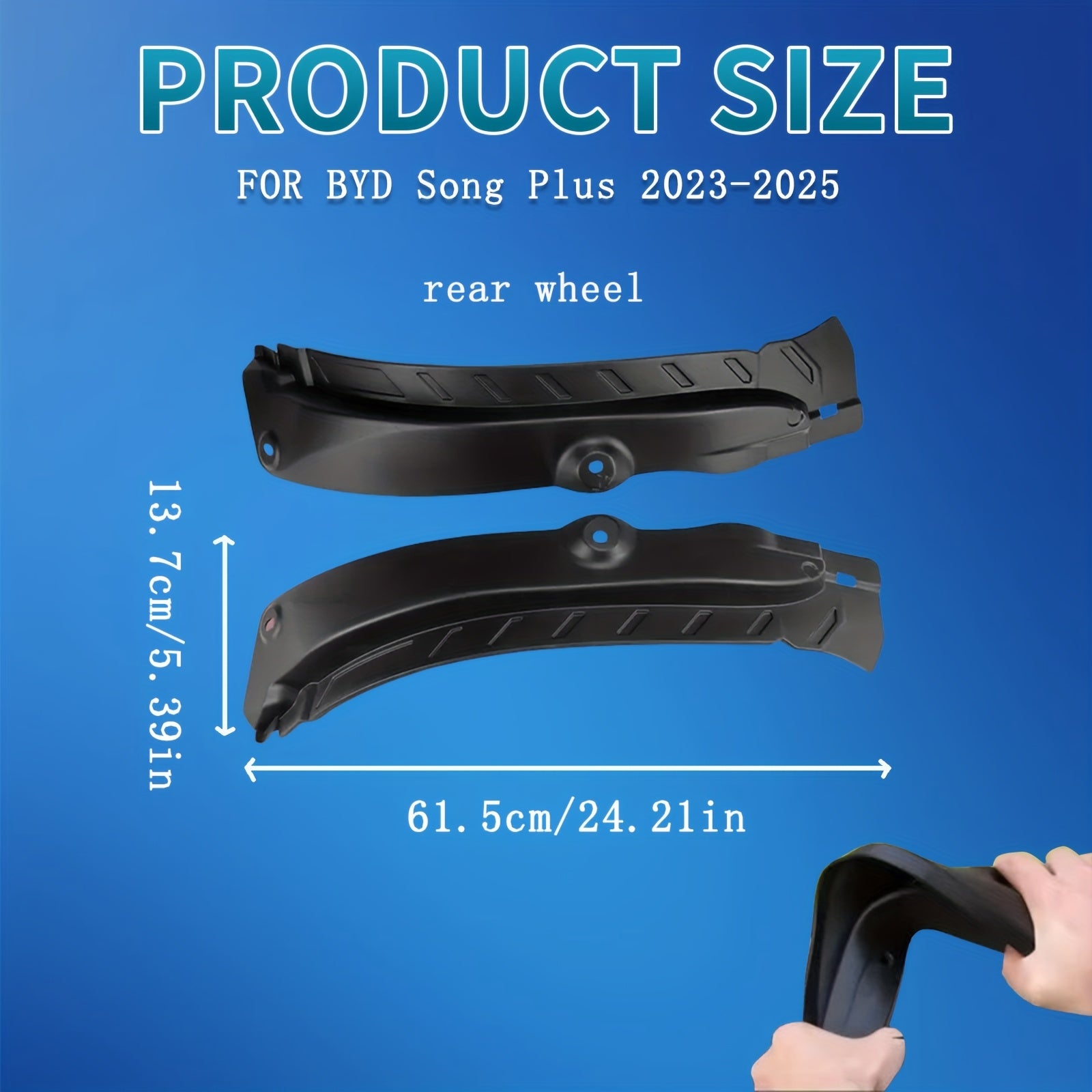 2PCS Rear Wheel Fender Protectors for SUV PP Material Anti-Scratch Mudguards