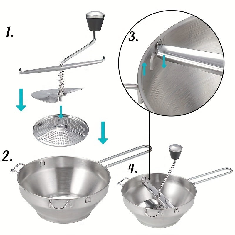 Stainless Steel Food Mill for Mashing Fruits and Vegetables 1 Piece