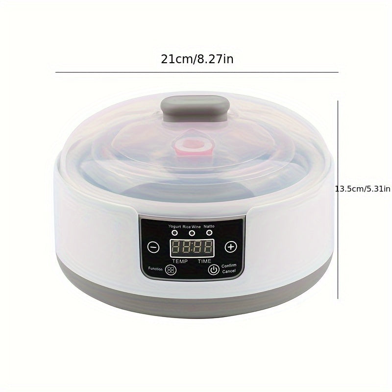 Автоматический йогуртница с пробиотическим йогуртом 1,2 л с таймером, контролем температуры, 5 стеклянных банок