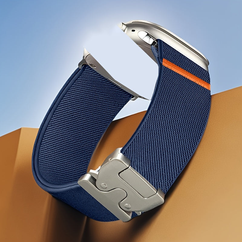Elastic Nylon Loop Band for Apple Watch 38mm-49mm Non-Water Resistant Polyamide Strap for Men Women