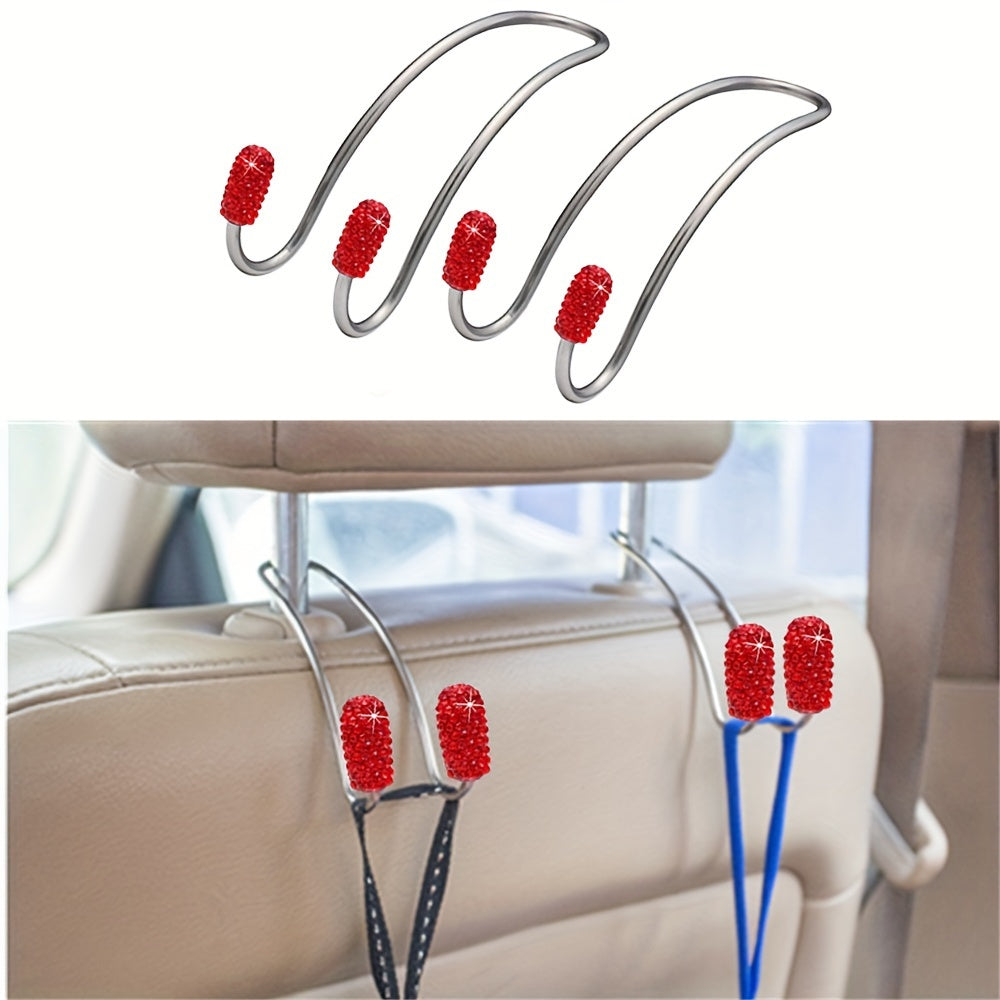 Universal Stainless Steel Crystal Hook for Car Seat Back Storage