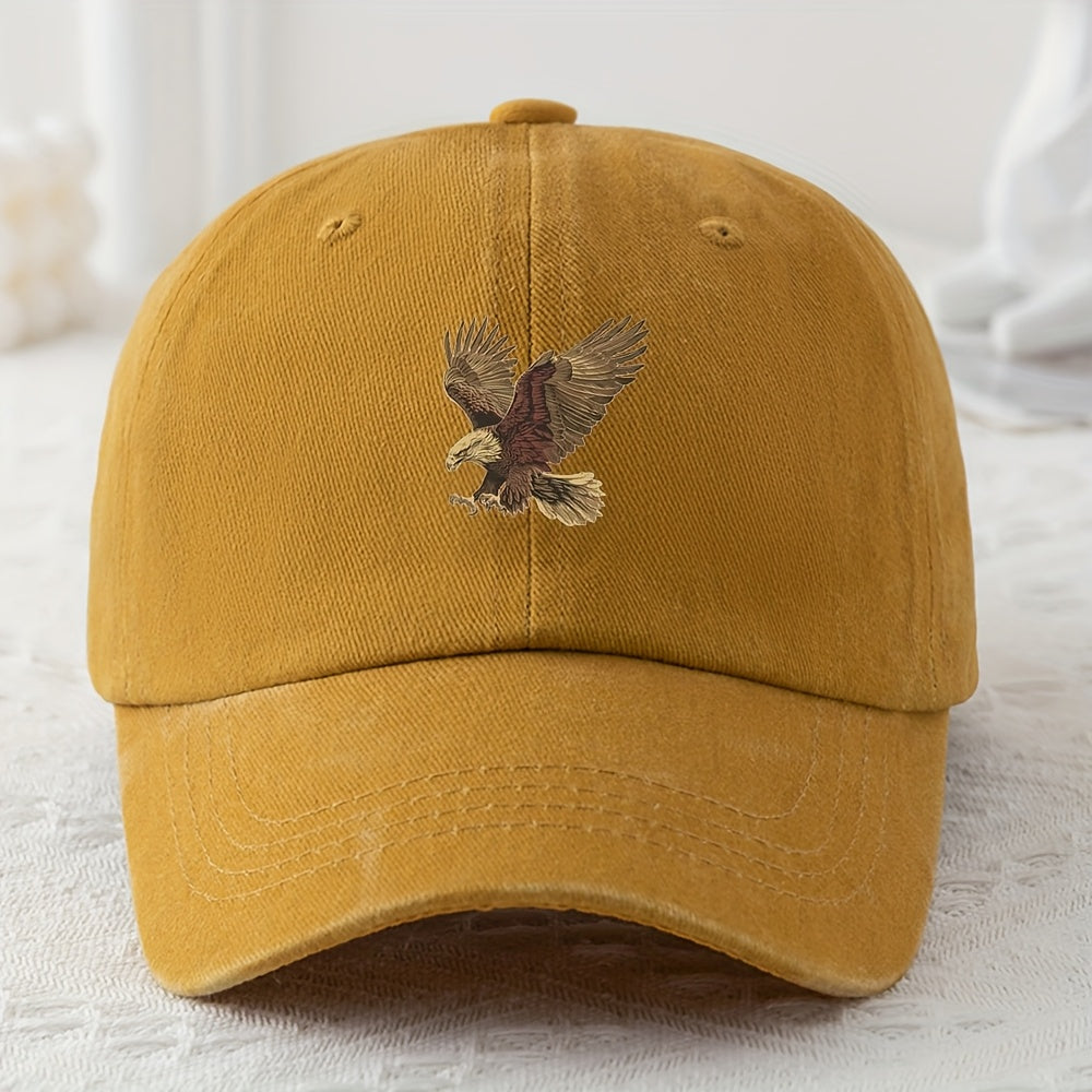 Teen Vintage Style Baseball Cap Sun Protection Eagle Embroidery All-Season