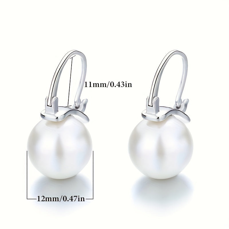 Sterling Silver Ladies Earrings with Shell Pearl Arches for Weddings and Gifts
