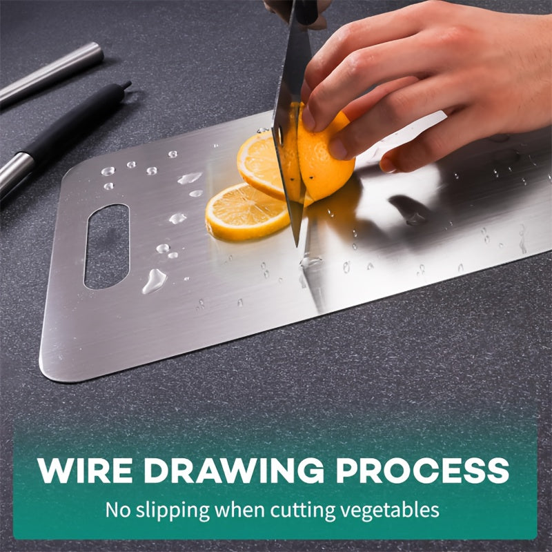 3-Piece Stainless Steel Cutting Board Set for Food Slicing Camping Hiking