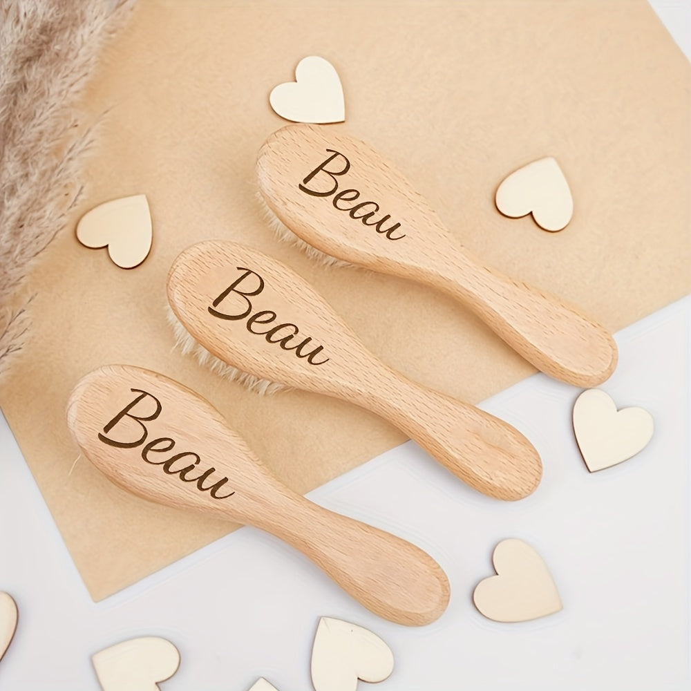 Personalized Wooden Hair Brush with Engraving for Gifts and Keepsakes