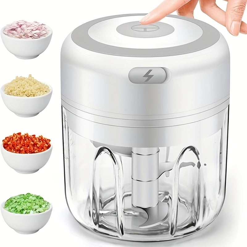 Electric garlic chopper 250ml wireless USB rechargeable vegetable fruit meat cutter