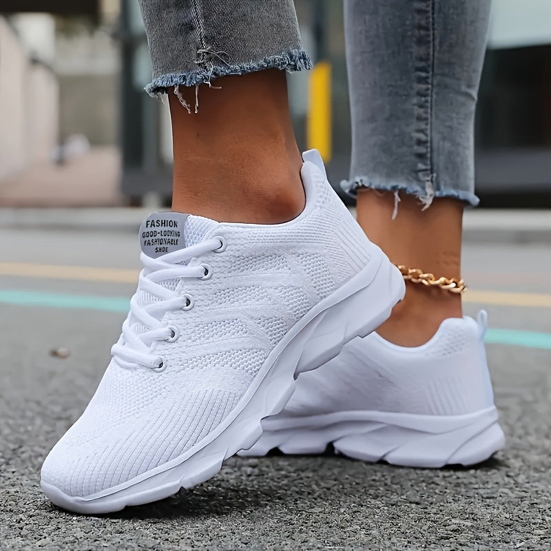 Women's White Slip-On Sneakers Light-Colored Casual Shoes