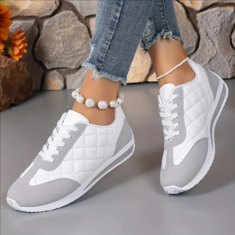 Women's Casual Sneakers Lightweight Breathable Fabric All-Season Lace-Up Low Top