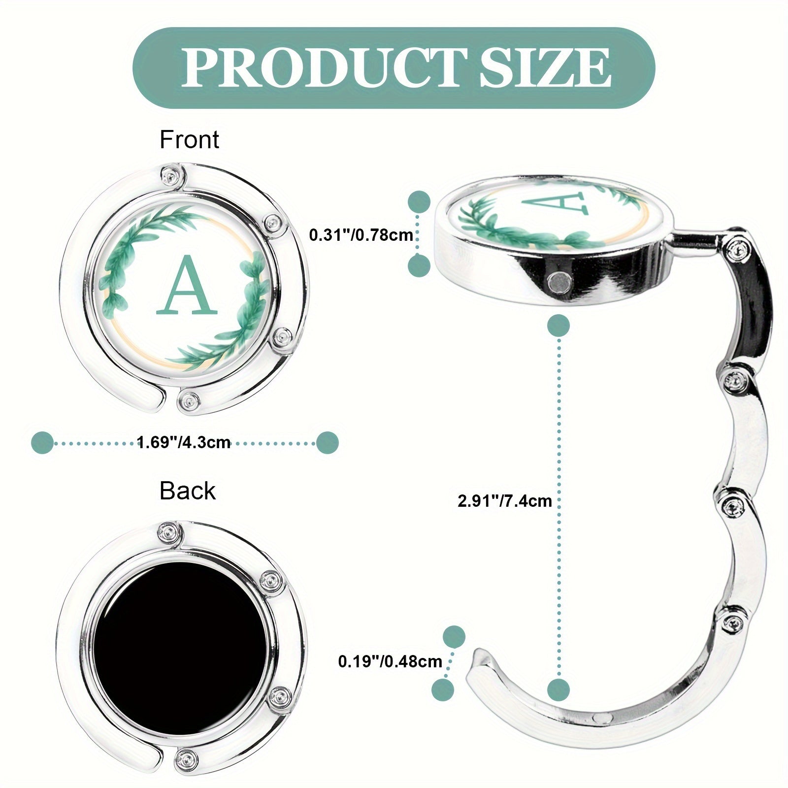 Набор из 3-х складных крючков для кошельков с цветочным дизайном букв, изготовленных из металла для подвешивания сумок на столах. Стильная подставка для сумок и органайзер для стола для женщин.