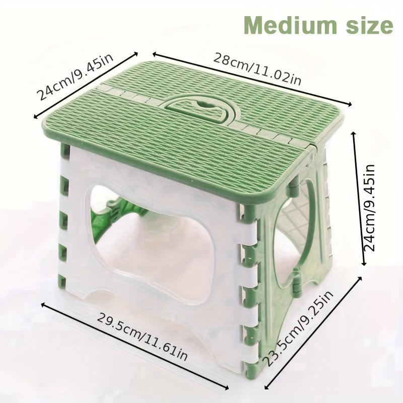 Taburete de plástico ligero con asa, plegable para baño, cocina y camping