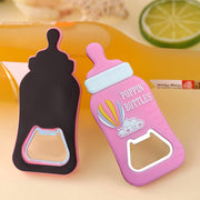 Pack of 10 Pink Metal Beer Bottle Openers with Refrigerator Magnets for Baby Shower Favors