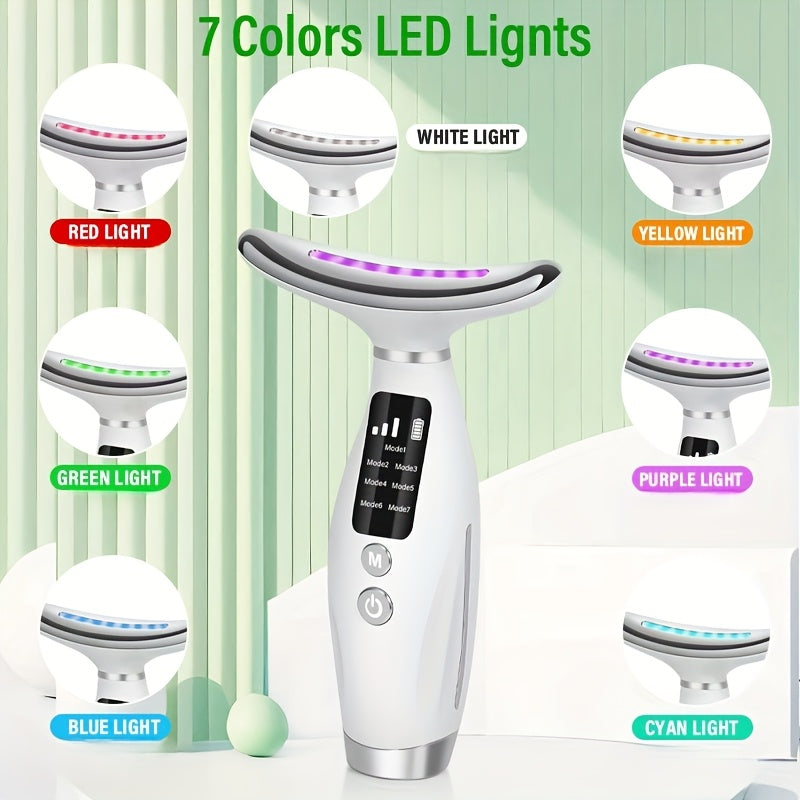 Rechargeable Lithium Polymer Facial and Neck Massager with Heating and Vibrating Functions