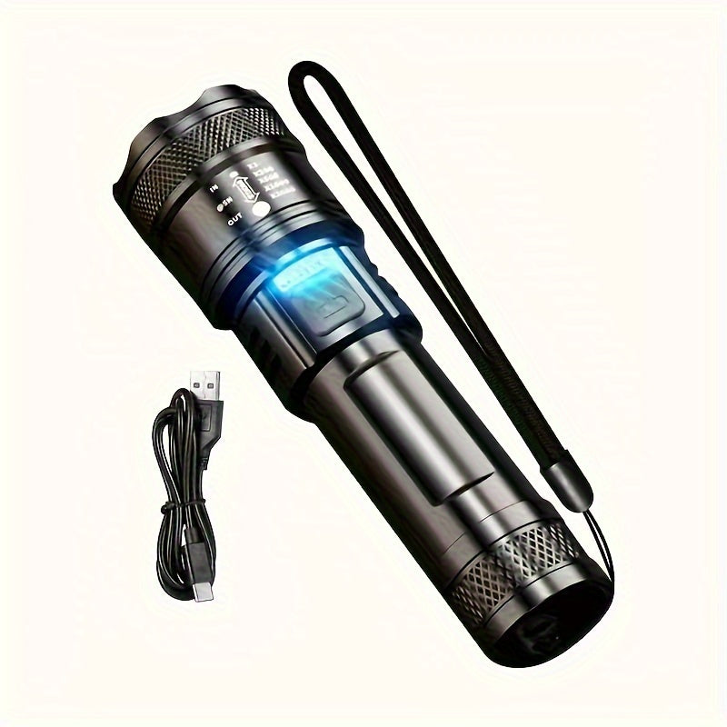 LED Flashlight with USB Charging 800mAh Battery Portable Indoor Outdoor