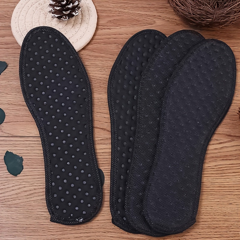 Unisex Perforated Insoles Black Shock-Absorbing Breathable Cushioned