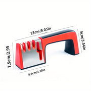 Diamond Coated 4-in-1 Knife Sharpener Non-Slip Base Stainless Steel Kitchen Tool