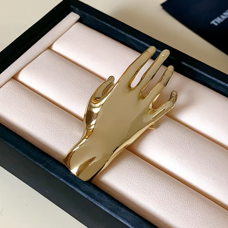 Gold Palm Brooch Pin for Women and Men Luxurious Accessory