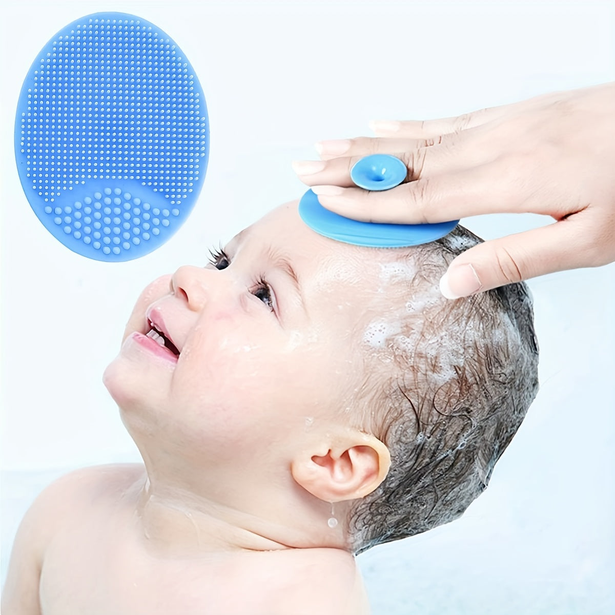 Baby Bath Brush Silicone Massage Scrubber for Dry Skin and Eczema Relief