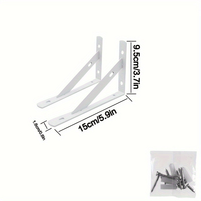 Triangular Wall Shelves Set with Sturdy Brackets for Bedroom Living Room Kitchen