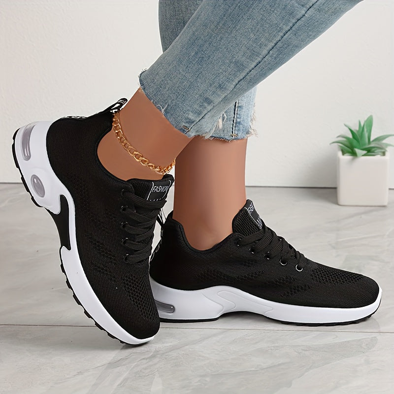 Women's Low-Top Air Cushion Sneakers Breathable Fabric for Outdoor Sports and Daily Wear