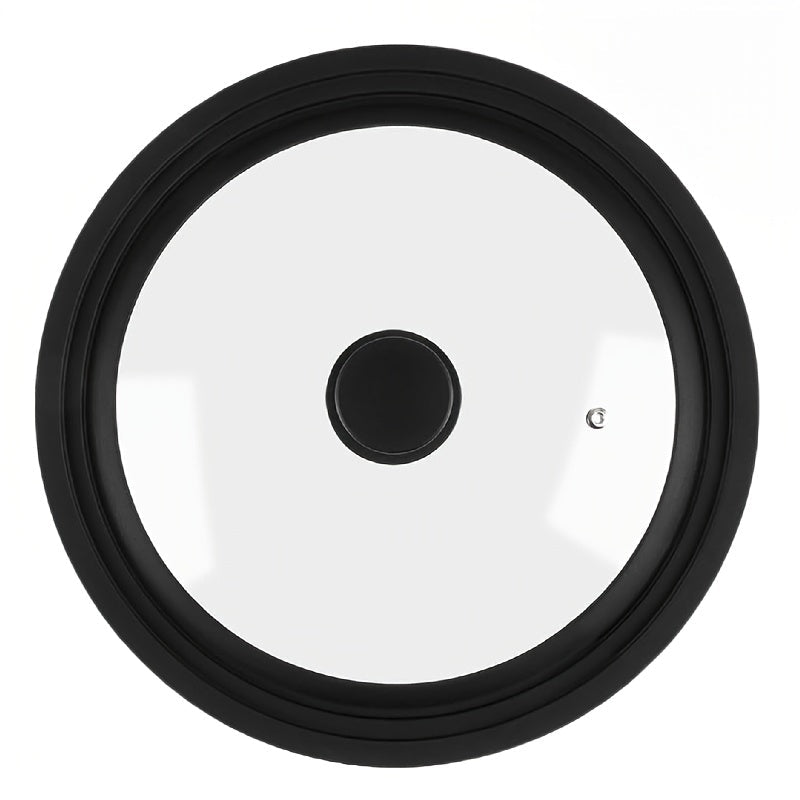 Tempered Glass Cookware Lid with Silicone Rim for Pots and Pans 19.8-28cm Dishwasher Safe