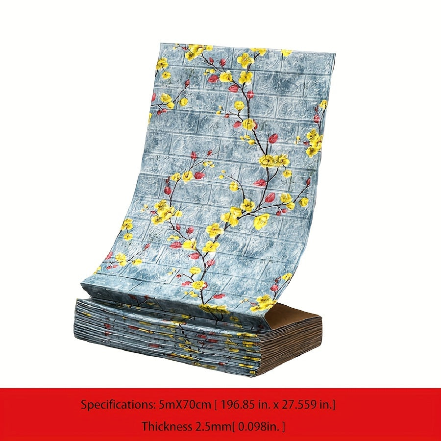 3D Brick Wallpaper Peel and Stick Waterproof Self-Adhesive Contact Paper for Home Decor 69.85cm x 16.4ft