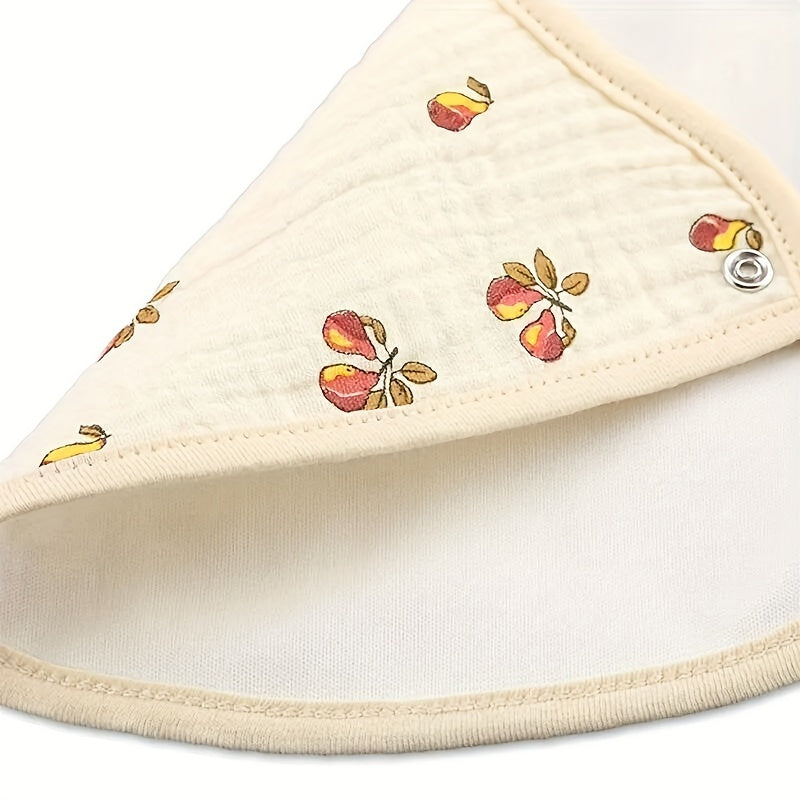 Set of 2 Cotton Gauze Baby Bibs U-Shaped Waterproof Printed Burp Cloths and Saliva Towels