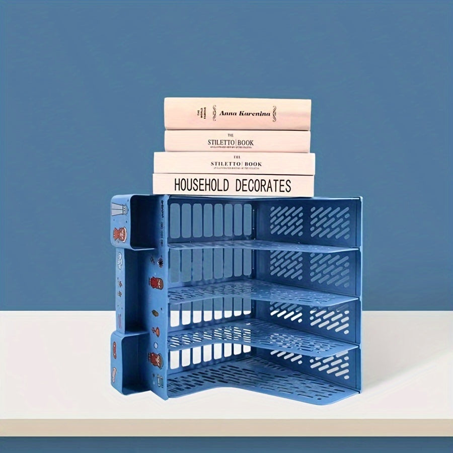 Desktop File Organizer for A4 Files Plastic Office Desk Storage Box