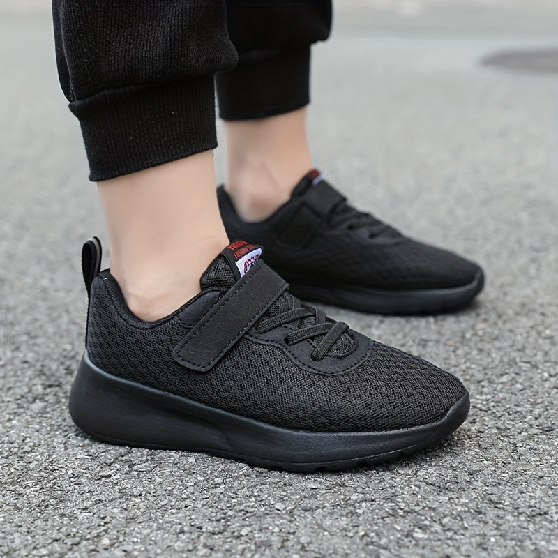 Black Mesh Casual Sneakers for Boys Ages 14 and Under Lightweight EVA Sole All-Season Sizes 28-40
