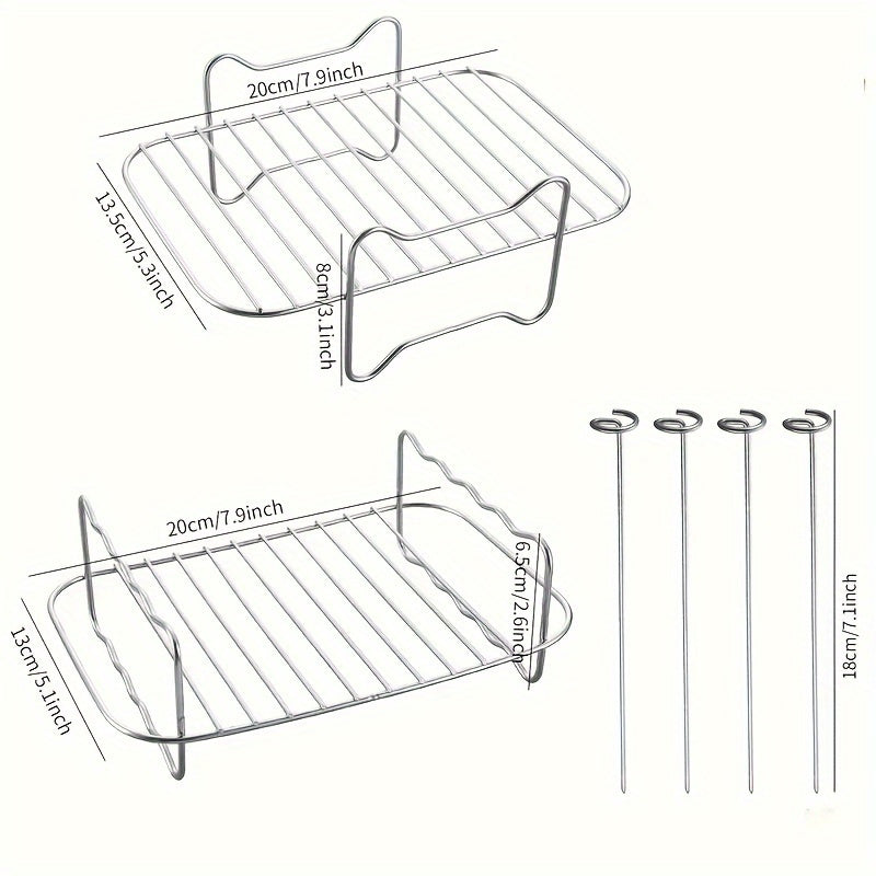 6 dona ikkilamchi savatli havo frayer uchun aksessuarlar to'plami Ninja DZ201 8-10QT zanglamaydigan po'latdan yasalgan qavatlar, shishlar