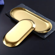 Stainless Steel Oval Serving Tray for Dinner Table