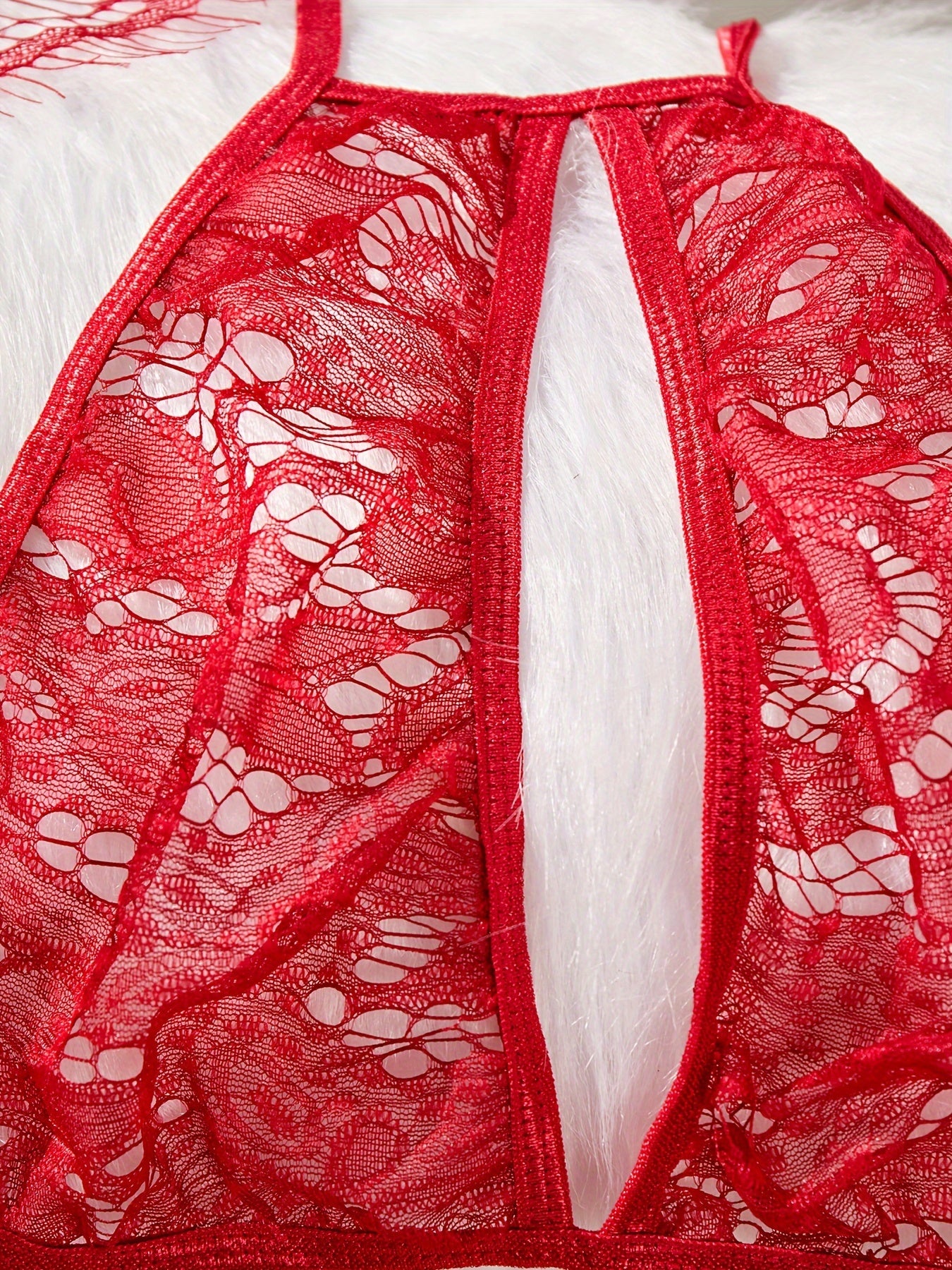 Women's Lace Lingerie Set with Belt, Cardigan, Bra and Thong