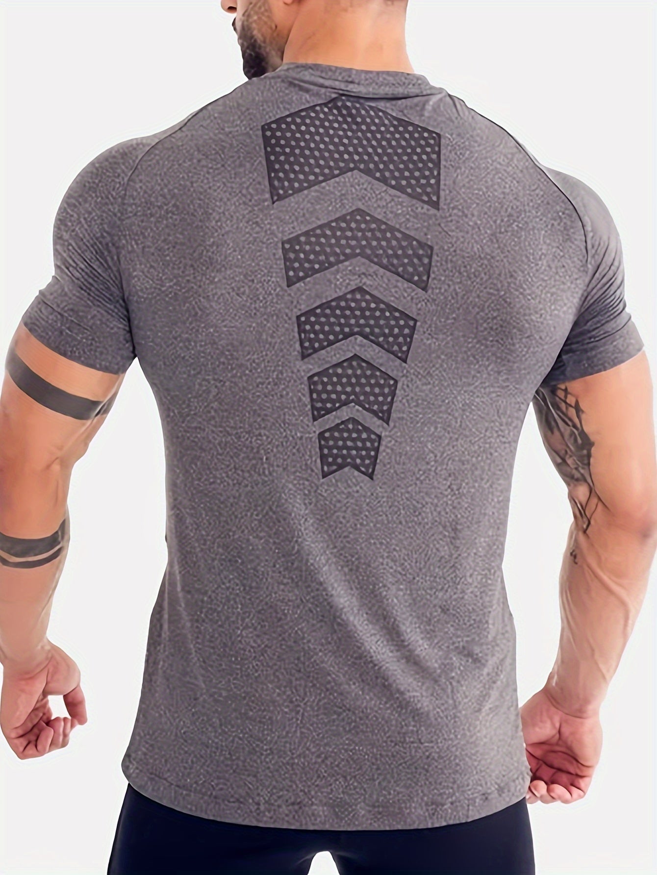 Men's Short Sleeve Compression T-Shirt for Bodybuilding Training Breathable Quick-Drying Polyester