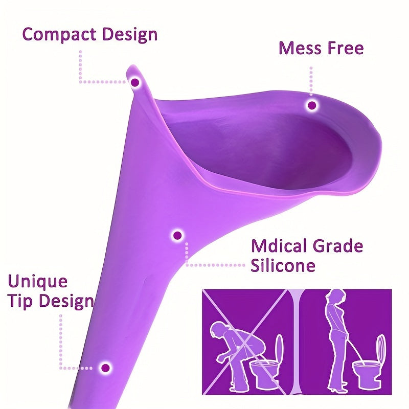 Women's Portable Emergency Urinal Purple Stand-Up Pee Device for Camping