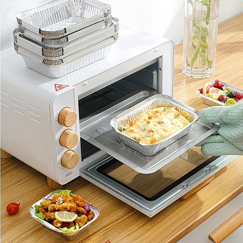 Rectangular Aluminum Foil Pan with Lid 20/50pcs Heavy Duty Disposable Baking Cooking