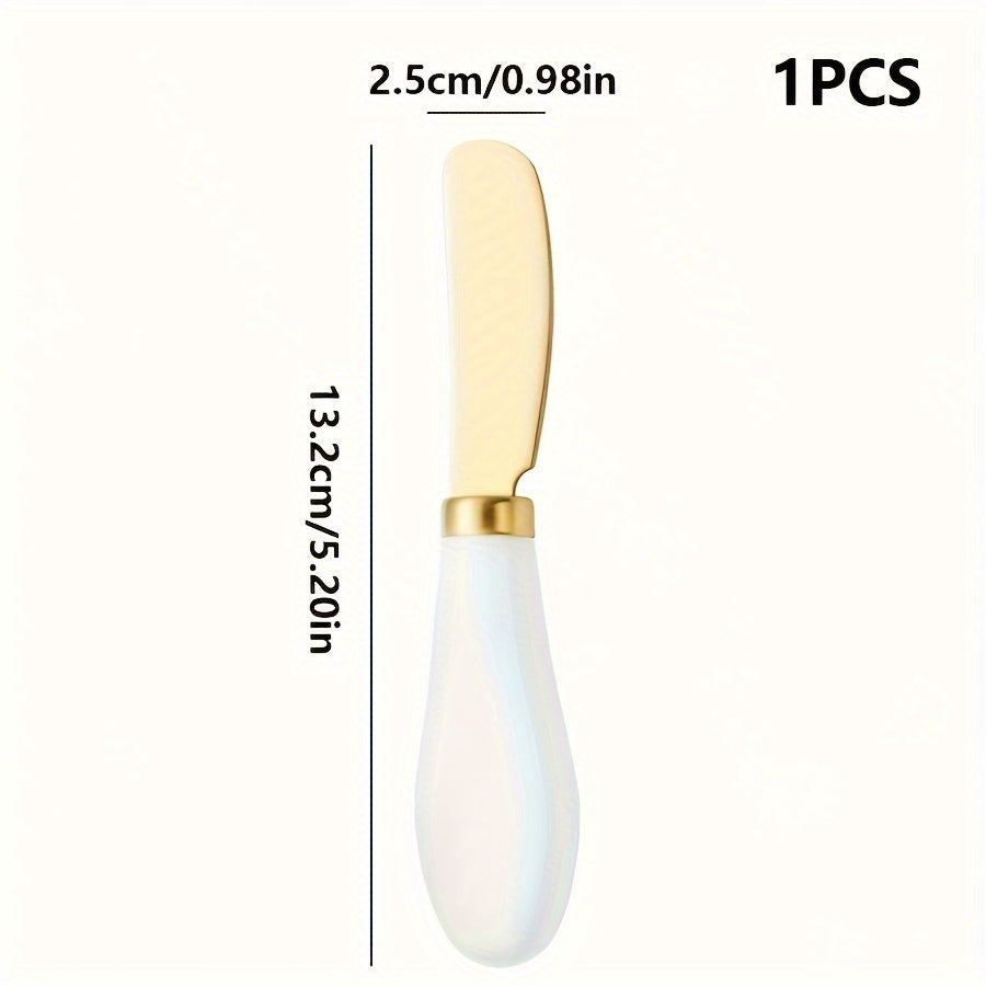 Stainless Steel Cheese Knife Set with Ceramic Handles for Spreading and Cutting Bread