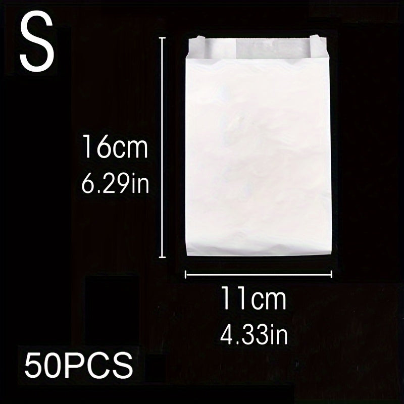 Bir martalik oziq-ovqat qadoqlash sumkallari 20/50 dona, yog'ga chidamli, olib ketish va oshxona uchun