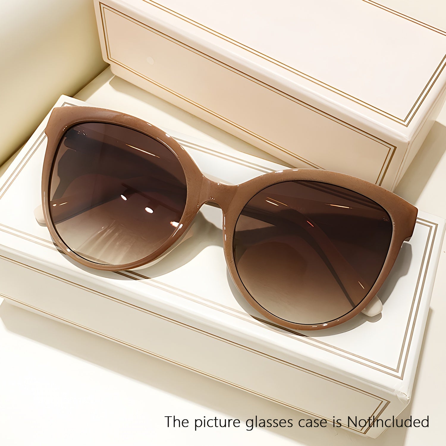 Gafas de sol para mujer con montura grande, protección UV para conducción al aire libre y sombrero solar