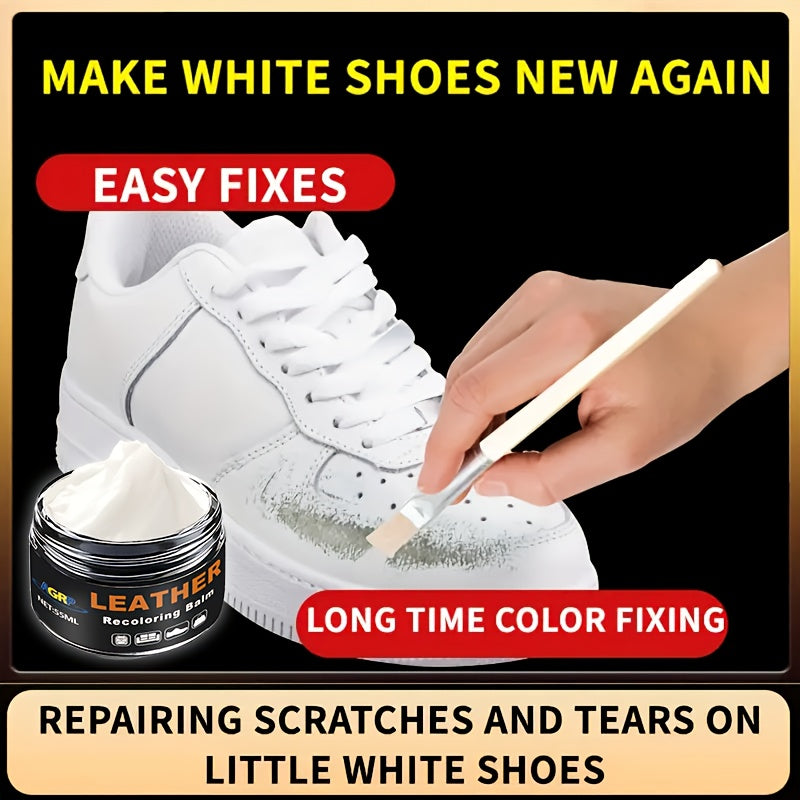 White Leather Scratch and Tear Repair Cream for Shoes and Bags