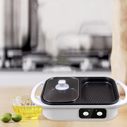 Aluminum alloy shabu-shabu pot with non-stick coating and double-layer tray