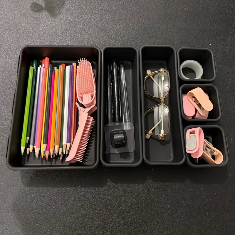 Eight-Piece Desktop Storage Organizer for Home and Office Drawers