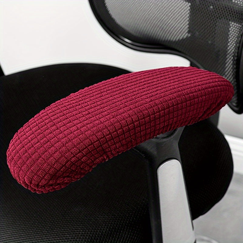 2pc Stretchable Fleece Armrest Covers for Gaming and Office Chairs Beige and Colors