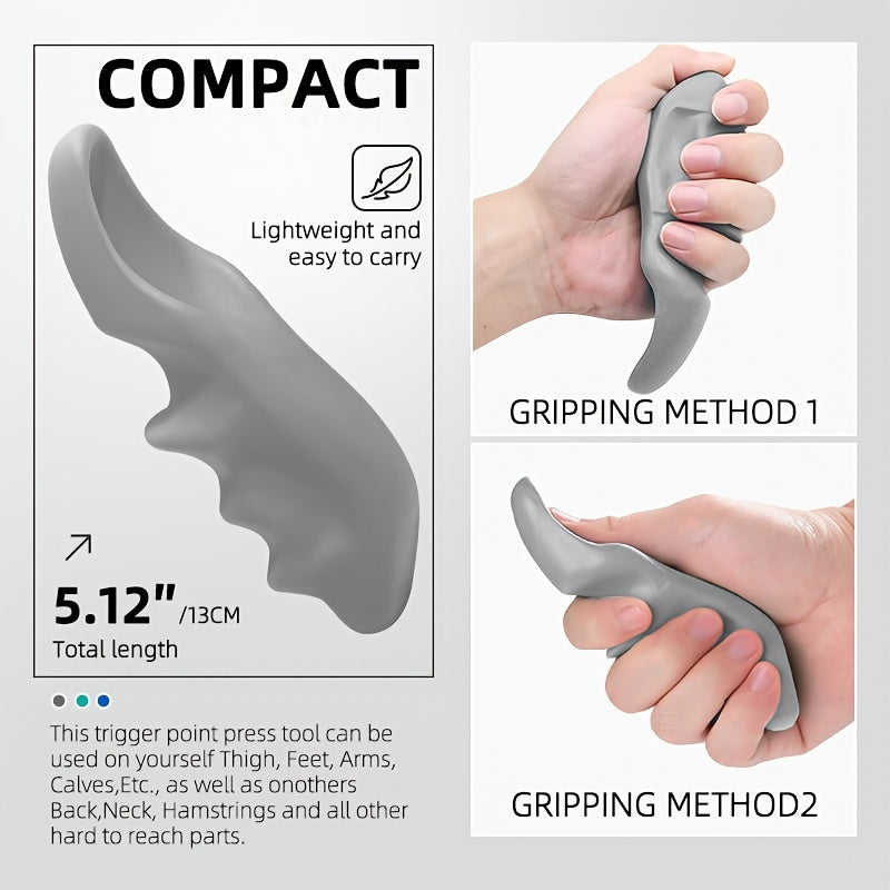 Ergonomik Barmoqni Saqlovchi Massajer, Trigger Nuqtasi Chuqur To'qima Massaji uchun, Orqa va Bo'g'imlardagi Og'riqli Mushaklar uchun Elektrsiz Qo'l Terapiyasi.