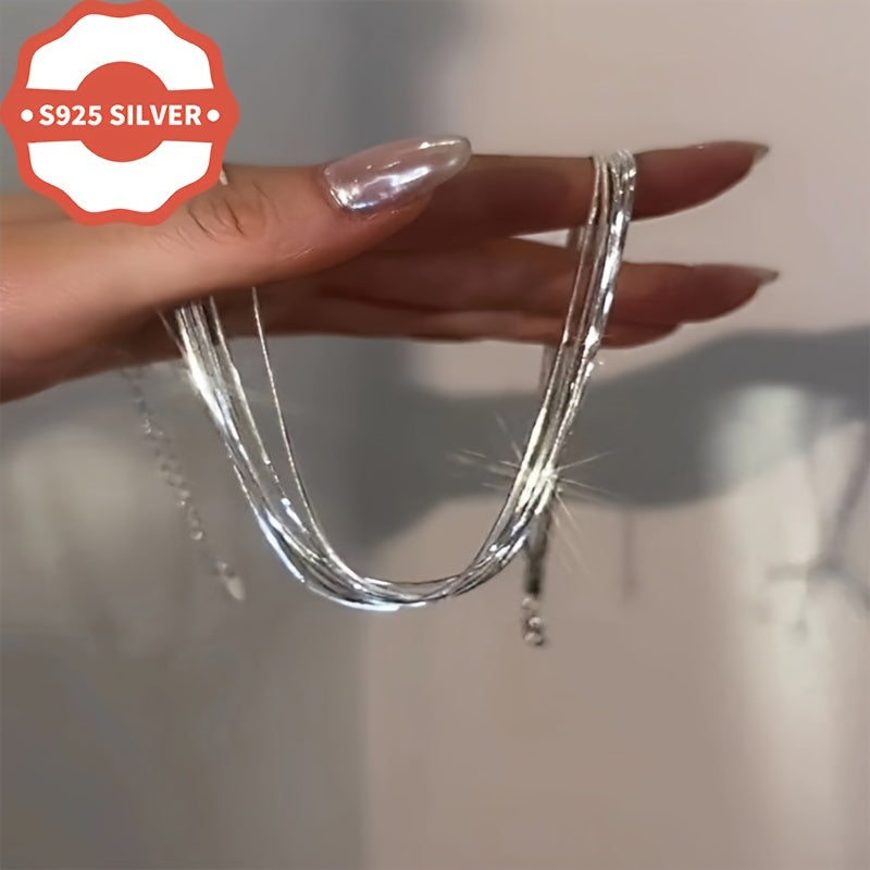 Sterling Silver qatlamli taqinchoq, Hip Hop uslubi, ko'p qatorli, hypoallergenik, sovg‘a qutisi