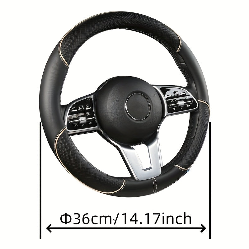 PVC Steering Wheel Cover Black and Red Fit Most Vehicles