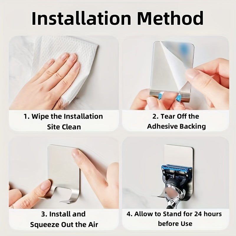 Suv o'tkazmaydigan o'z-o'zidan yopishadigan qiruvchi ushlagichlar - hammom va oshxona tartibi uchun ideal, qiruvchi, sochiq va aksessuarlarni ushlab turishi mumkin.