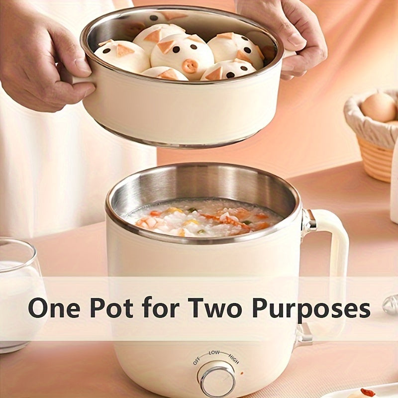 1.8L Маленький многофункциональный электрический горячий горшок для приготовления пищи и паровой обработки в общежитиях, лапша