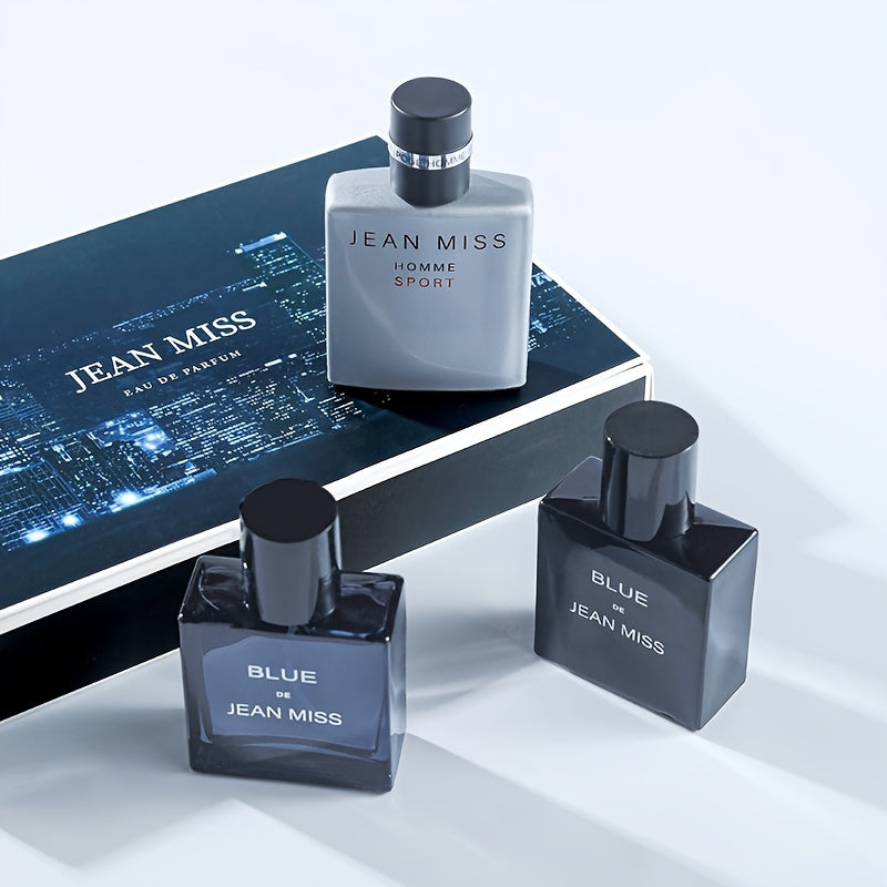 Men's Perfume Set with Blue Cologne and Woody Fragrance in Gift Box