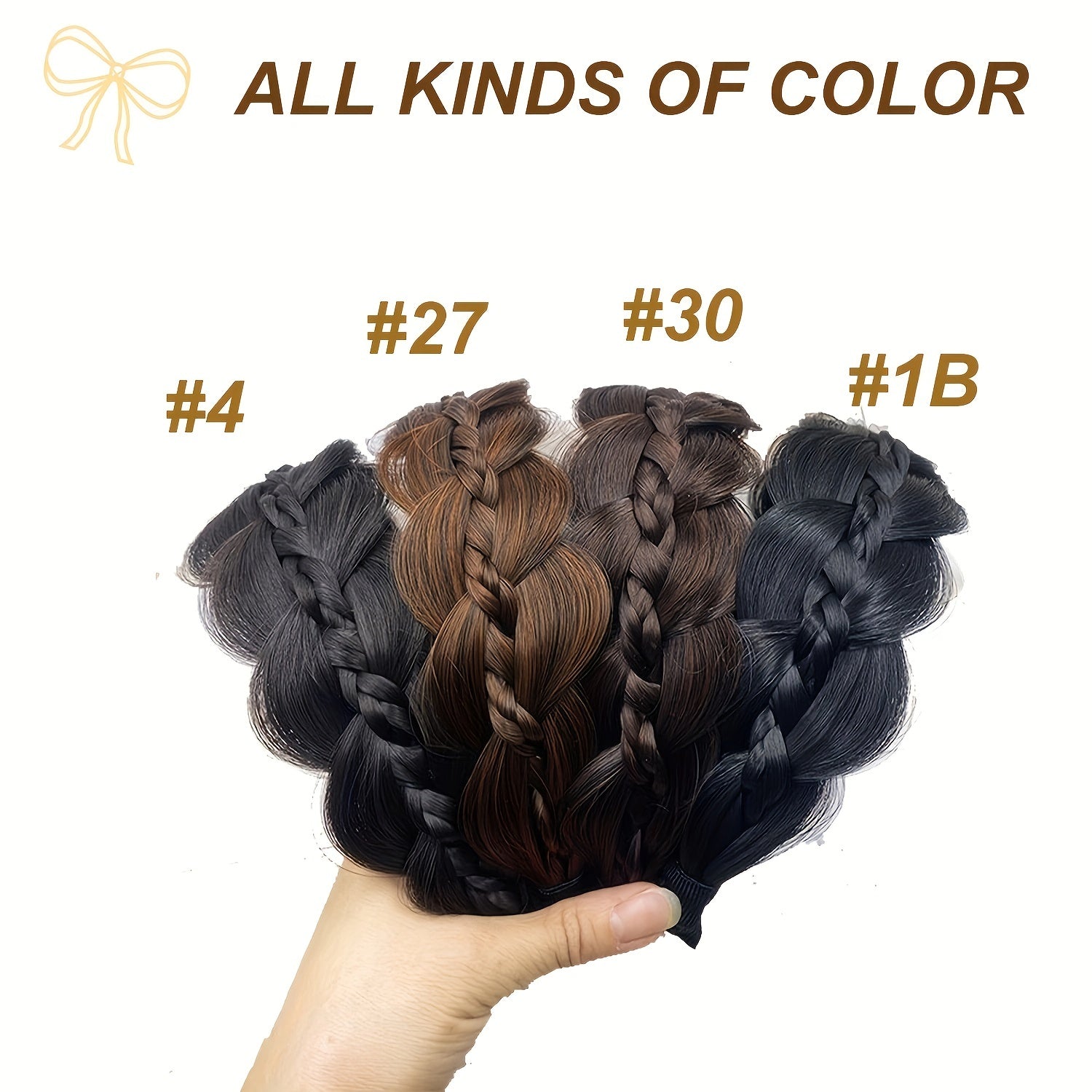 Women Girls Synthetic Fishbone Braid Hair Headband Non-Slip Hair Accessory