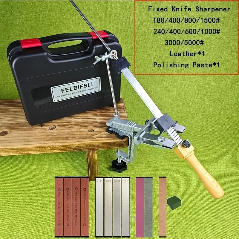 Barqaror burchak bilan olmos pichoqni qirqish, qo'lda oshxona maydalash tizimi va tosh bilan ishlash va pichoqni shimgich uchun, qutisi bilan birga.