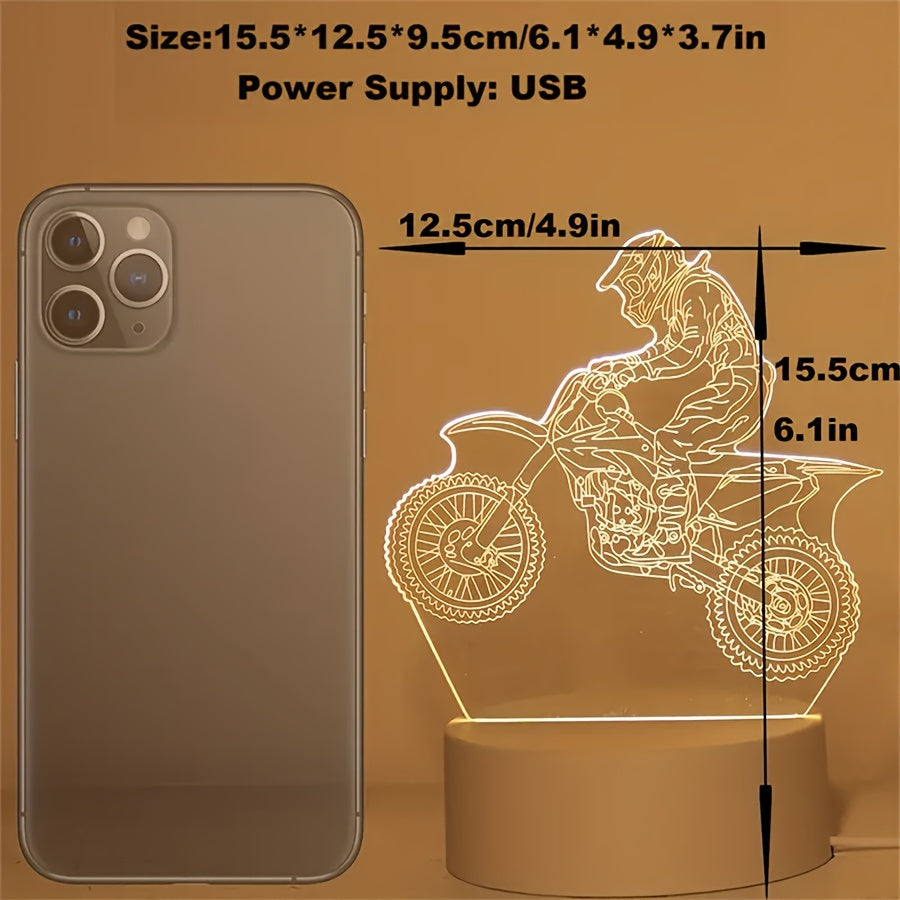 Sports Themed LED Night Light for Motocross Enthusiasts with USB Power